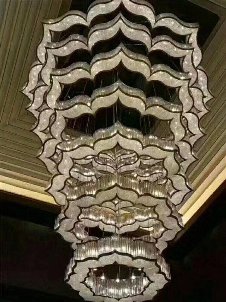 莲花造型水晶吊灯