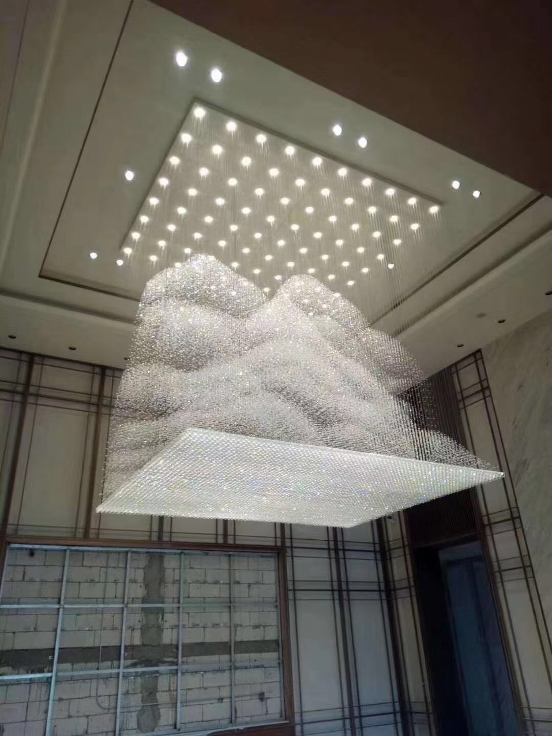 透明石头山水造型装饰吊灯